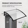 VIVOHOME Polycarbonate Window Door Awning Canopy Transparent with Black Bracket