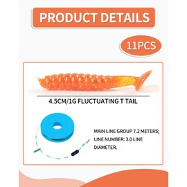 MYGLOAR Pack of 10 - Bee Maggots Trout Bait 4.5cm - Trout Fishing Rubber Baits - Phthalate Free Floating Rubber Bait Trout Bait Scented