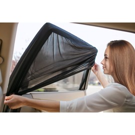 Autopect Side Window Sunshade Sock Screen-Shade (Pack of 2) – Block Sun Rays to Keep Car Interior Cool and Comfortable – Elasticized Universal Fit Mesh Sun Shade for Car, Truck, SUV, Van
