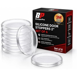 Door Knob Wall Protectors 6-Pack, 2 Inch Clear Silicone Door Bumpers, Self-Adhesive Soft Shock Absorber Guard Door Stopper Pads for Home, Office