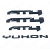 GMC 4PCS AT4 Yukon Matte Black Door Tailgate Emblem Fit