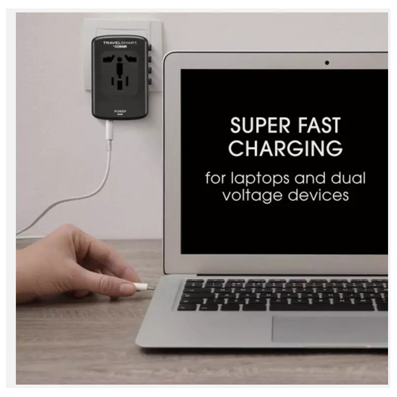 Conair Travel Smart Quick Charge All-in-One Adapter 4 USB-A ports