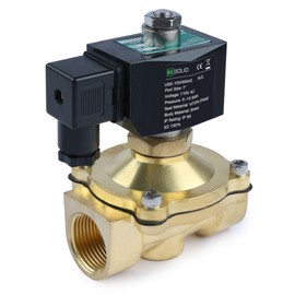 U.S. Solid 3/4" Brass Solenoid Valve -110V 120V AC, Normally Open, 145 PSI Electric Valve for Water, Air, Diesel
