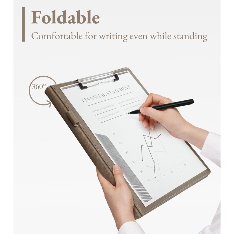 Mymazn A4 Clipboard Folder Conference Folder, Faux Leather Clipboard with