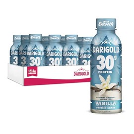Darigold Ready to Drink Vanilla Protein Shake, 30g Protein, No Added Sugar, Lactose Free, Only 160 Calories. Electrolytes, Gluten Free - 14oz bottles 12 pack