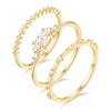 TIGRADE 1.5mm 14K Gold Plated Stacking Rings for Women Girls
