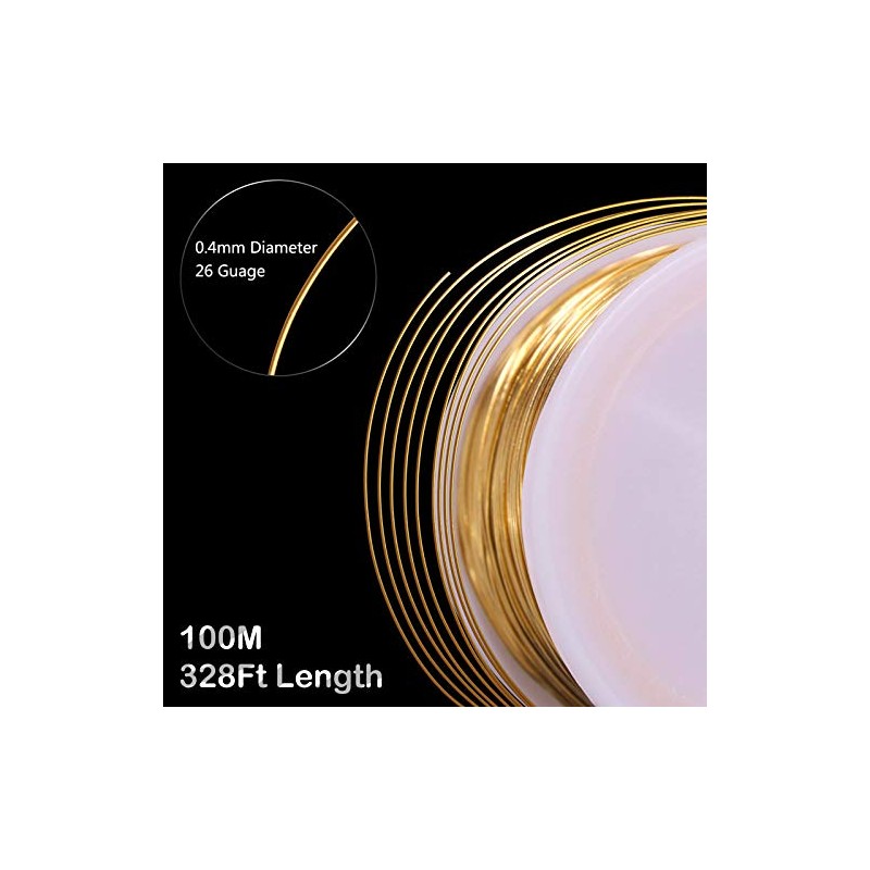 MIKIMIQI Jewelry Wire - 328Ft, 26 Gauge, Tarnish Resistant, Copper,