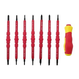 INGQI Insulated Screwdriver Set, Magnetic Screwdriver Tool Kit, Electrician Multifunctional Interchangeable Chrome Vanadium Screwdrivers with Soft-Grip Handle