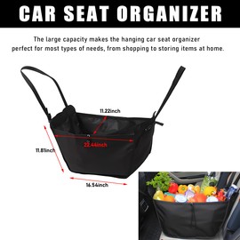 povtii Car Seat Organizer Bag, Foldable Oxford Cloth Auto Backseat Sundry Organizer Bag, Large Capacity Reusable Hammock Style Vehicle Storage Bag, Interior Car Accessories