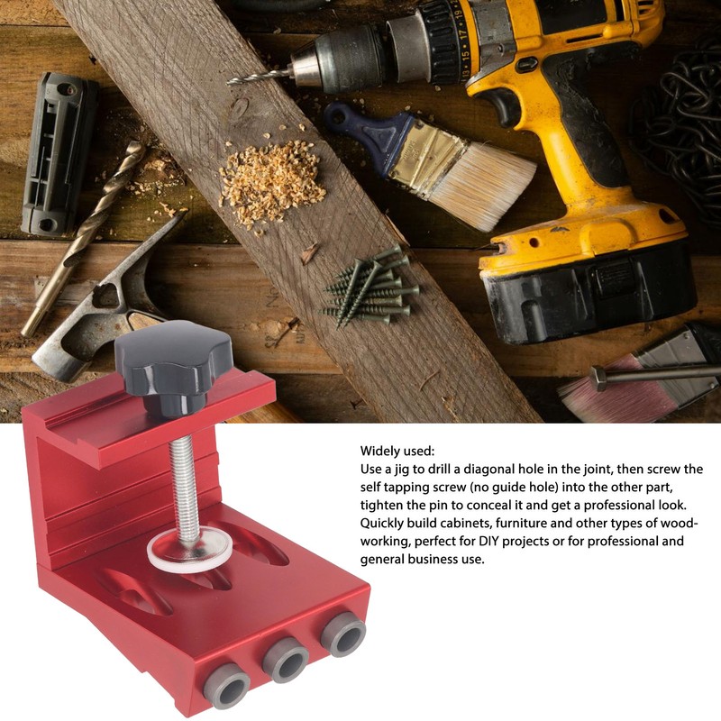 Pocket Hole Jig Set Aluminum Alloy Pocket Dowel Hole Jig
