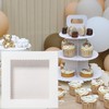 Mefleet 20Pcs 14x14x2.5 Bakery Boxes with Window Pie Boxes for