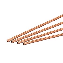 sourcing map Copper Round Tube 3mm OD 0.2mm Wall Thickness 300mm Length Pipe Tubing 4 Pcs
