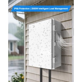 Outdoor Electrical Box with Thermostat and Fan, 15.7"x11.8"x6.2" Ventilated ABS Enclosure, Weatherproof & Dustproof, Cable Grommets, Indoor/Outdoor Junction Box with Mounting Panel (Grey Cover)