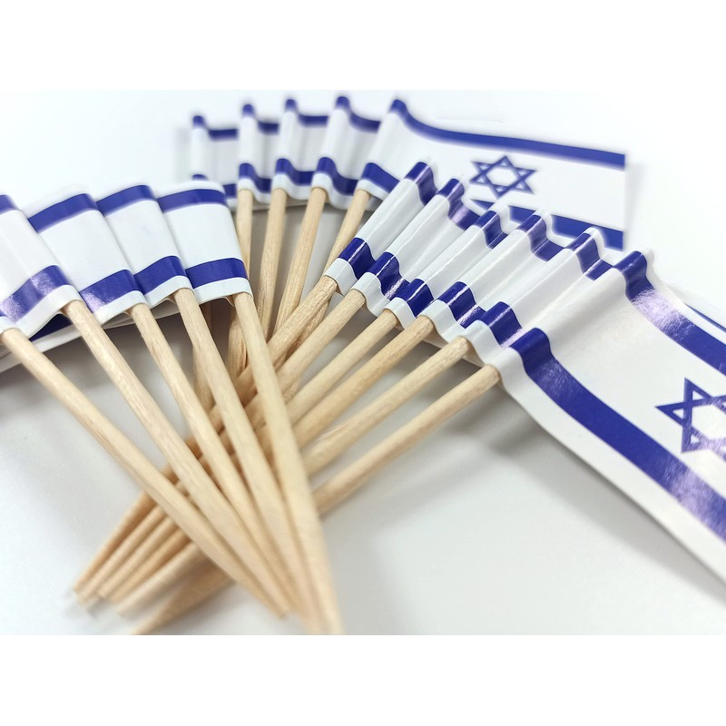 JBCD Israel Toothpick Flag Israeli Mini Small Cupcake Topper Flags,