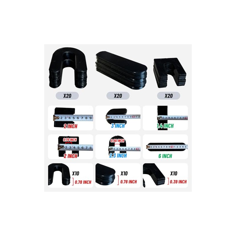 KATOOL 60 Pcs 2MM Shims Structural Tile Plastic Flat Shims