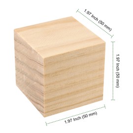 PINGEUI 70PCS 2 x 2 x 2 Inches Wooden Cubes, Unfinished Wooden Blocks, Small Solid Square Wood Craft Blocks for DIY Projects
