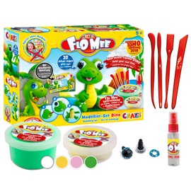 Craze 13687 Flo Mee Modelling Set Dino Pack of 10, Multi-Colour