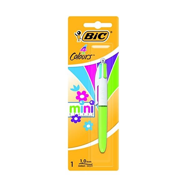 Bic 4 Colours Mini Pen - 1.0mm Medium - Pink, Purple, Turquoise, Green
