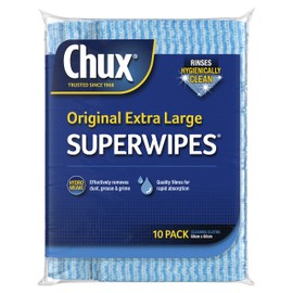 Chux Original Superwipes, Absorbent, Reusable and Washable Wipes, Extra Large, 10 Count