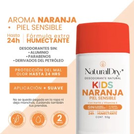 1 Desodorante Barra Niños Natural Sin Bicarbonato - Naranja                                                                                           
