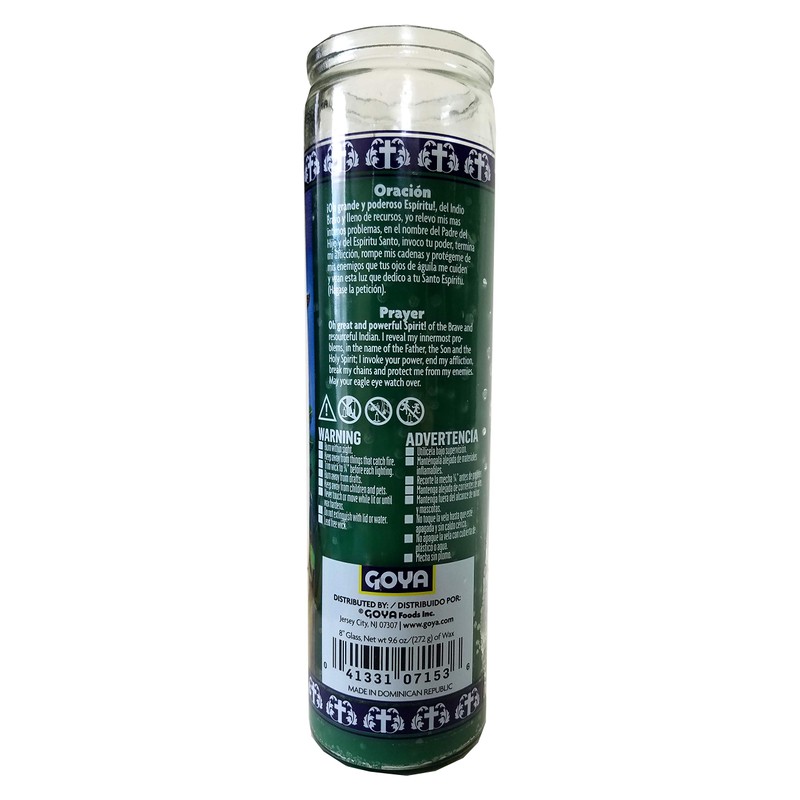 Lucky Indian Spirit (Indio Poderoso) Green Devotional Candle