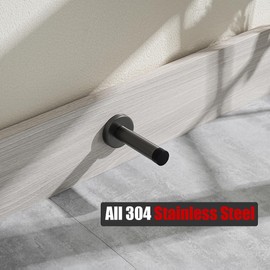 2 Pack Brushed Grey Wall Mounted Door Stopper, 304 Stainless Steel Sound Dampening Door Stop Bumper, 