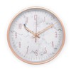 K&L Wall Art Silver Pink Wall Clock without Ticking Noises