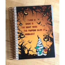Handmade Gnome Moonlight Pumpkins Cover Set 4 use w/ Erin Condren A5 Coil Spiral Plan