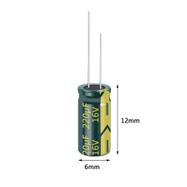 Cermant 20pcs 16V 220UF Capacitor 6x12mm(0.24x0.47in) High Frequency Aluminum Electrolytic Capacitors for TV, LCD Monitor, Game