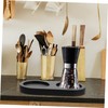 Alipis Black Wooden Salt and Pepper Mill Tray, Pepper Mill
