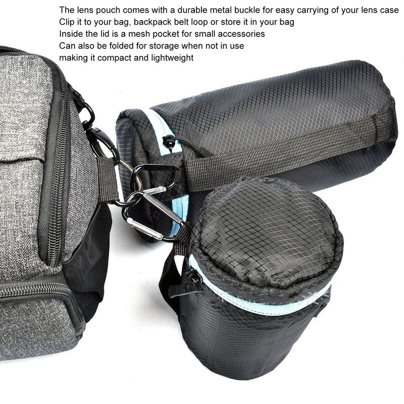 flexman Pack of 4 Lens Bag with Zip, Lens Bag