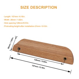 binifiMux 5” Wood Pulls, Wood Handles, Drawer Pulls, Wardrobe Pulls, 4-Pack, for Cabinet Door Cupboard