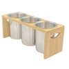 WSKC Flatware Caddy Stainless Steel Cutlery Holder with Wood Base,