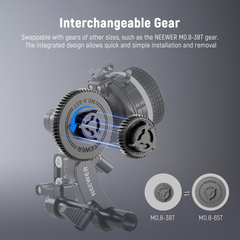 NEEWER M0.8-65T Gear for Follow Focus, Standard 0.8 MOD and