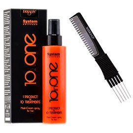 Dikson System 10 in One Mask-Cream Spray for Hair - 1 Product = Ten Treatments (w/SIeekshop Premium Carbon Teasing Comb) (5.07 oz (PACK OF 1))