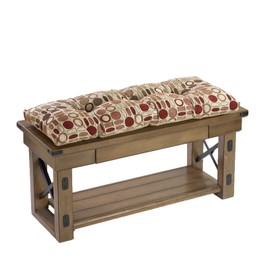 Klear Vu The Gripper Omega Non-Slip Tufted Bench Cushion for Indoor Furniture, Entryway Storage, Bay Window, Corner Nook or Piano Seat, 35 Inches, 18 Multicolor