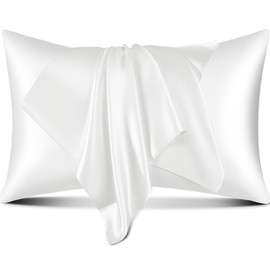 SUPA MODERN Pillow Cases White, Similar to Silk Pillow Cases Queen Size Set of 2, Cooling Pillow Case with Envelope Closure, Christmas Room Decor Gifts for Women Men, White, 20x30 Inches