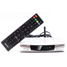 FULL HD Built in WiFi Freeview Set Top Box Receiver Digi Box Digital TV Terrestrial Tuner USB HD Recorder HDMI or SCART Connections (iView HD Silver) Wi-Fi inside