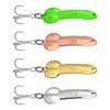 4 Pices Fishing Lures Fishing Spoons Treble Hooks Spinning Lures