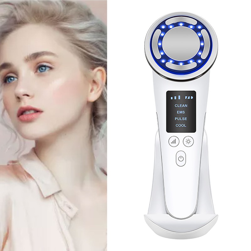Microcurrent Skin Beauty Machine Colorful Lighting Temperature Control Face Tightening