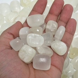 Gem Avenue Natural White Calcite Tumbled Crystals (1/4 and 1/2 Lb) 1/2 Lb