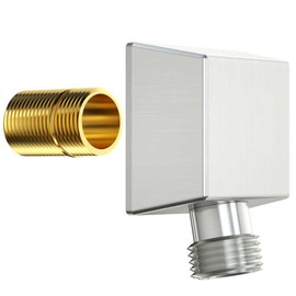 Wall Mounted Supply Elbow, Wall Elbow for Hand Shower, Solid Brass Wall Supply Elbow, Check Valve Included (Brushed Nickel)