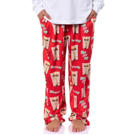 A Christmas Story Men's Leg Lamp Fra-Gee-Lay Tossed Sleep Pajama Pants for Adults (X-Large) Red