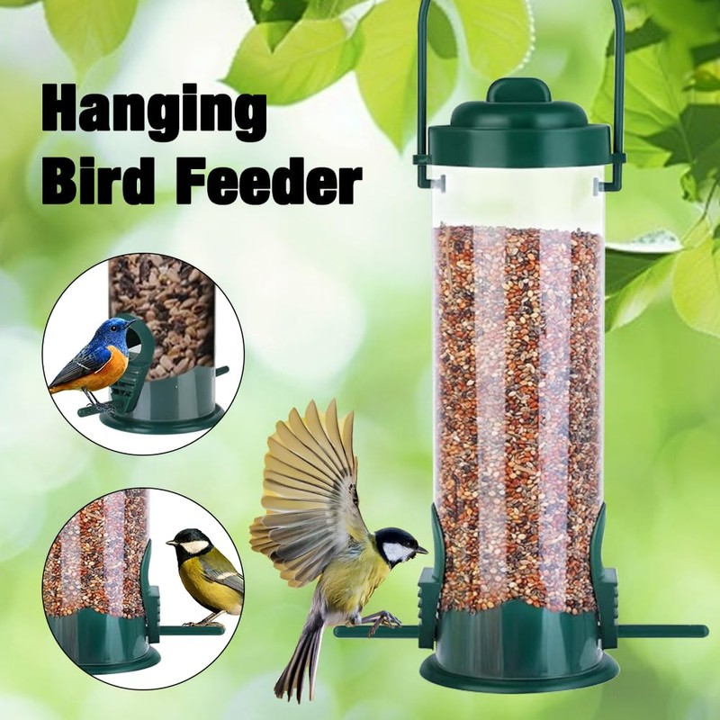 Udbrud Feeder Column, Bird Feeder with 2 Feeding Stands, Grains,