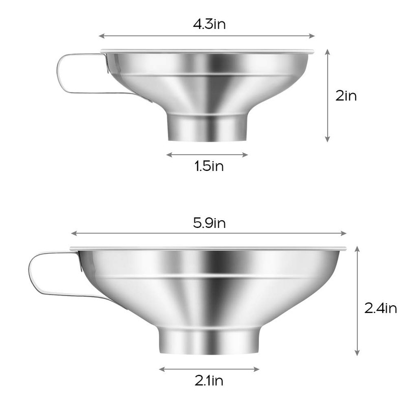 Stainless Steel Wide Mouth Funnel, SHOWFULL Canning Funnels for Transferring