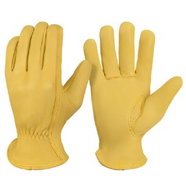 Washable Deerskin Leather Motorcycle Gloves Touring Outdoor Flexible All Seasons Soft From Start Wear-Resistant Cutting and Oil Resistant Breathable DIY Gardening (XL)