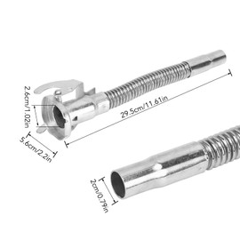 Flexible Jerry Can Spout Stainless Steel Long Nose with Gaskets, Stainless Steel Gas Can Spout, Nozzle 29.5cm Long Flexible for American Style Gas Bottle 5L 10L 20L