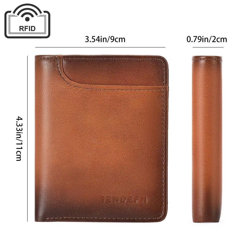 SENDEFN Men's Leather Wallet with RFID Protection - Men's Wallet