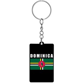 Dominica - Llavero con logotipo de la bandera dominicana para mujeres y hombres, llavero de coche