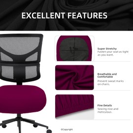 DIVA EN CAMINO DEC Stretchable Desk Office Chair Seat Cushion Covers - Universal Spandex Computer Chair Slipcover - Removable Washable Cushion Protectors for Dogs, Cats, Pets